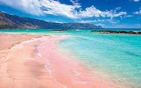 Elafonisi beach with pink sand and turquoise waters